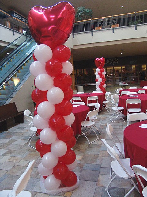 Valentines Day Balloon Columns Denver
