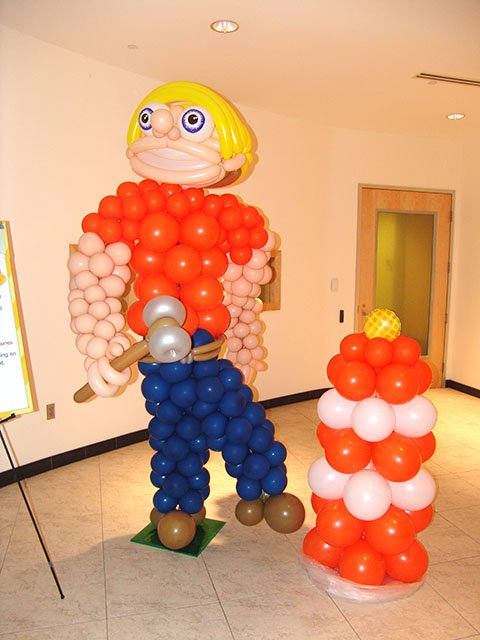 Balloon Construction Worker Sculpture